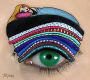 Make up artist Tal Peleg creates beautiful art on her eyelids, Israel - Aug 2015