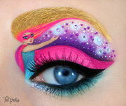 Make up artist Tal Peleg creates beautiful art on her eyelids, Israel - Aug 2015