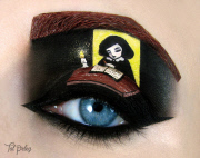 Make up artist Tal Peleg creates beautiful art on her eyelids, Israel - Aug 2015