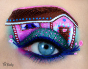 Make up artist Tal Peleg creates beautiful art on her eyelids, Israel - Aug 2015