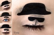 Make up artist Tal Peleg creates beautiful art on her eyelids, Israel - Aug 2015