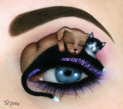 Make up artist Tal Peleg creates beautiful art on her eyelids, Israel - Aug 2015