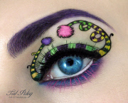 Make up artist Tal Peleg creates beautiful art on her eyelids, Israel - Aug 2015