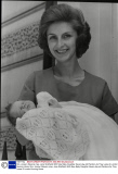 Mrs. Jocelyn Stevens (nee. Jane Sheffield) With New Baby Daughter Seven-day-old Pandora As They Leave A London Nursing Home.