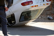 Israeli medics treat a wounded man following rammed in a suspected attack by a Palestinian  motorist