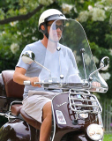Exclusive... Tom Hanks Rides His Vespa Around Town 
