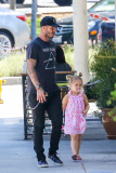 *EXCLUSIVE* David Beckham takes adorable little Harper to lunch