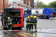 Bus fire in Blackheath, London, Britain - 10th August 2015