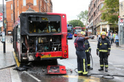 Bus fire in Blackheath, London, Britain - 10th August 2015