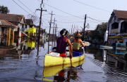 Neighbors help each other after hurricane Katrina ravishes New Orleans.