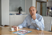 Alain Juppe in his office at Bordeaux Metropole.