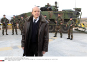 CANJUERS: Defence Minister Alain Juppe with soldiers