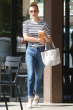 Exclusive... January Jones Stops By Starbucks In Los Angeles 