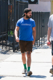 Shia LaBeouf displays his new 2Pac 'Thug Life' tattoo at the gym