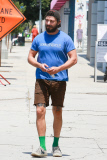 Shia LaBeouf displays his new 2Pac 'Thug Life' tattoo at the gym