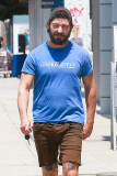 Shia LaBeouf displays his new 2Pac 'Thug Life' tattoo at the gym