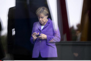 Berlin German Chancellor Angela Merkel with mobile phone
