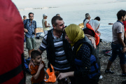 Refugees from Syria arriving at Kos Island