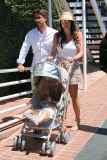 Tamara Ecclestone and her sister Lavinia Stunt enjoy lunch with the boys