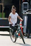 *EXCLUSIVE* Katie Holmes rides a vintage biycycle on 'All We Had' set
