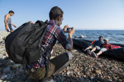 Syrian refugees land on the beaches of Lesvos island - Greece