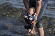 Syrian refugees land on the beaches of Lesvos island - Greece