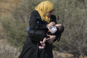 Syrian refugees land on the beaches of Lesvos island - Greece
