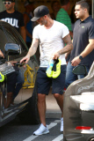 Hunky David Beckham makes a quick exit from his SoulCycle Class