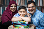 Ten-year-old Sami Akbar passes his GCSE maths exam, Oldham, Britain - 19 Aug 2015