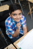 Ten-year-old Sami Akbar passes his GCSE maths exam, Oldham, Britain - 19 Aug 2015