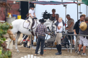 Katherine Heigl and Rosario Dawson film 'Unforgettable' at an Equestrian Center 