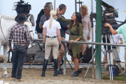 Katherine Heigl and Rosario Dawson film 'Unforgettable' at an Equestrian Center 