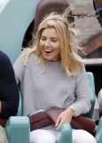 FAMEFLYNET - Exclusive: David Gandy And Mollie King Enjoy A Day At Thorpe Park Together