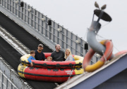 FAMEFLYNET - Exclusive: David Gandy And Mollie King Enjoy A Day At Thorpe Park Together