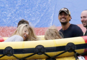 FAMEFLYNET - Exclusive: David Gandy And Mollie King Enjoy A Day At Thorpe Park Together