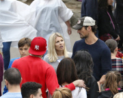 FAMEFLYNET - Exclusive: David Gandy And Mollie King Enjoy A Day At Thorpe Park Together
