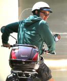 Tom Hanks Returning Home After A Scooter Ride 