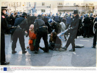 Police Deal With Protesters In Trafalgar Square London. Many Were Members Of The Anarchist Group Reclaim The Streets And Others Carried Socialist Worker Banners. The 'never Mind The Ballots' Protest Against The Forthcoming General Election Joined A
