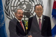 NEWS: UNO New York: Herzliche Begrüssung für Raul Castro