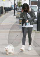 FAMEFLYNET - Exclusive: Daisy Lowe Takes Her Cute Dog Monty For A Walk In London