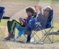 PEOPLE - Heidi Klum mit Seal und dem Kindern beim Fussball