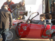 PEOPLE - Ben Stiller und Cyrus Arnold drehen Car-Crash-Szene