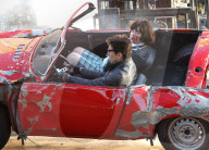 PEOPLE - Ben Stiller und Cyrus Arnold drehen Car-Crash-Szene