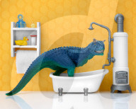 FEATURE - Plastik-Dinos in Szene gesetzt