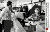 Daily Mail Journalist Stephen Bates Shows His Dirty Shirt To Chris Milligan Of British Airways At Terminal 2 Heathrow Airport. After A New Tv Ad Calling British Airways The World's Favourite Airline The Daily Mail Put It To The Test But Found Out It