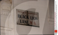 Black Lion Lane Street Sign. Death Of Tory Mp Stephen Milligan Story. (for Full Caption See Version).