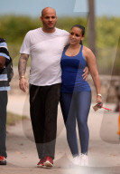 EXKLUSIV - Mel B mit Stephen sportlich in Miami Beach unterwegs