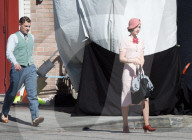 PEOPLE - Matt Bomer und Lilly Collins bei den Dreharbeiten zu  "The last Tycoon"