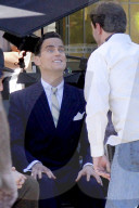 PEOPLE - Matt Bomer und Lilly Collins bei den Dreharbeiten zu  "The last Tycoon"