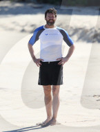 EXKLUSIV - Hugh Jackman und Frau Deborra geniessen ein Bad in St.Barts